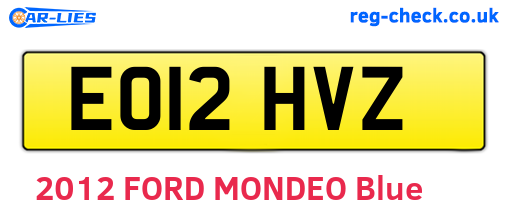 EO12HVZ are the vehicle registration plates.