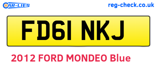 FD61NKJ are the vehicle registration plates.