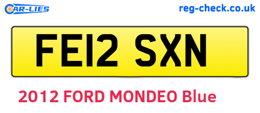FE12SXN are the vehicle registration plates.