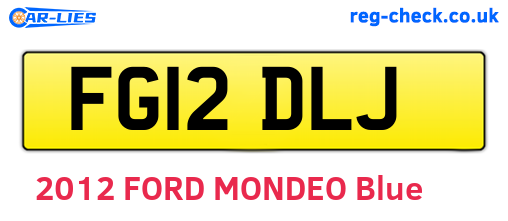 FG12DLJ are the vehicle registration plates.