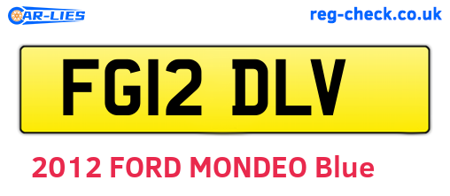 FG12DLV are the vehicle registration plates.