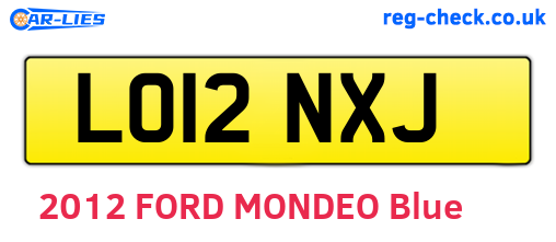 LO12NXJ are the vehicle registration plates.