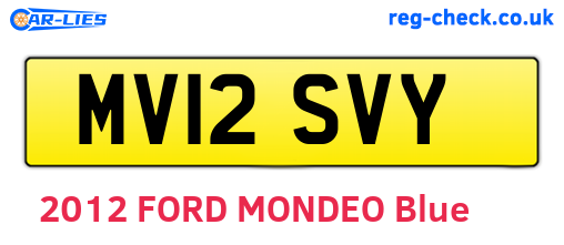 MV12SVY are the vehicle registration plates.