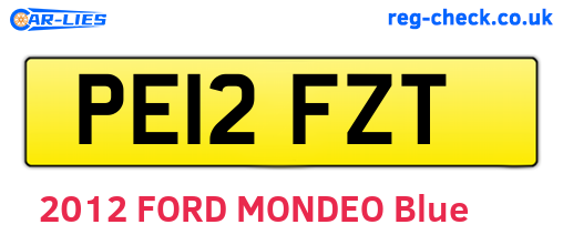 PE12FZT are the vehicle registration plates.