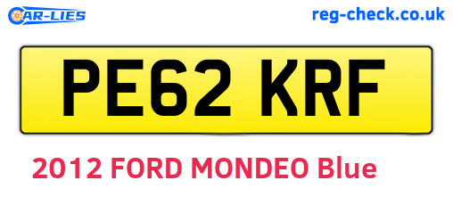 PE62KRF are the vehicle registration plates.