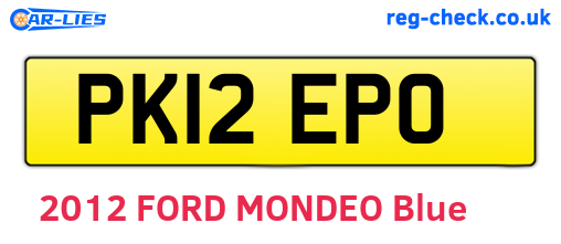PK12EPO are the vehicle registration plates.