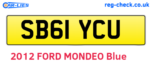 SB61YCU are the vehicle registration plates.