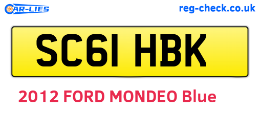 SC61HBK are the vehicle registration plates.