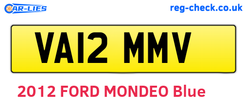 VA12MMV are the vehicle registration plates.