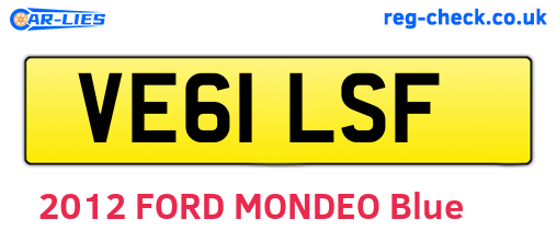 VE61LSF are the vehicle registration plates.