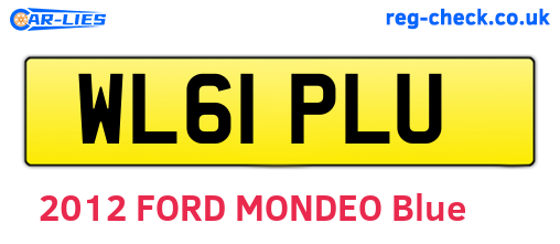 WL61PLU are the vehicle registration plates.
