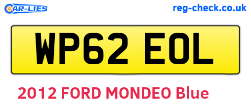 WP62EOL are the vehicle registration plates.