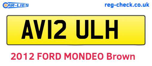 AV12ULH are the vehicle registration plates.