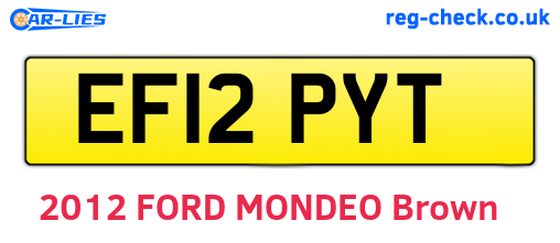 EF12PYT are the vehicle registration plates.