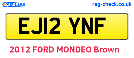 EJ12YNF are the vehicle registration plates.