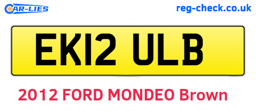 EK12ULB are the vehicle registration plates.