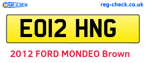 EO12HNG are the vehicle registration plates.