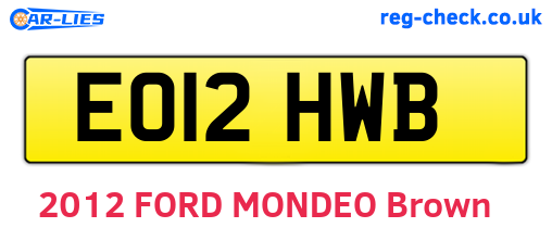 EO12HWB are the vehicle registration plates.