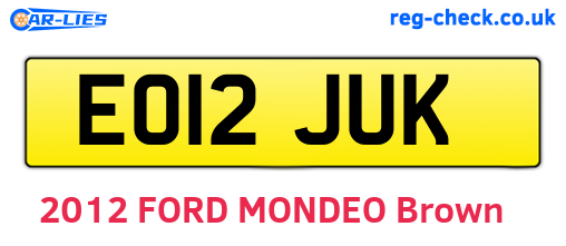 EO12JUK are the vehicle registration plates.