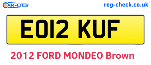 EO12KUF are the vehicle registration plates.
