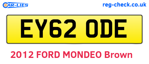 EY62ODE are the vehicle registration plates.