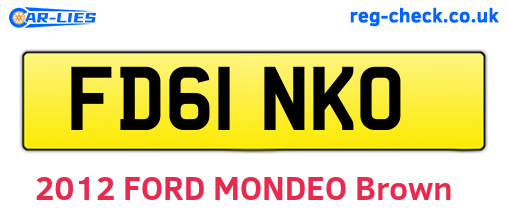 FD61NKO are the vehicle registration plates.