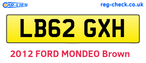 LB62GXH are the vehicle registration plates.
