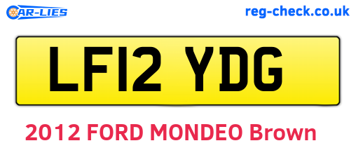 LF12YDG are the vehicle registration plates.