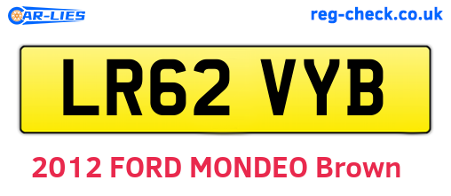 LR62VYB are the vehicle registration plates.