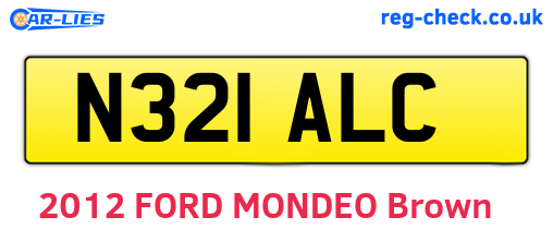 N321ALC are the vehicle registration plates.
