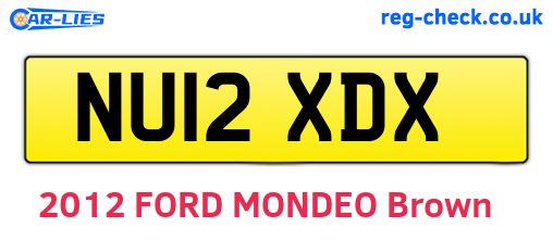 NU12XDX are the vehicle registration plates.