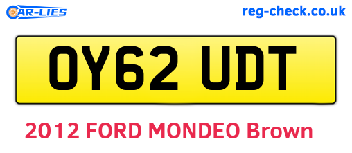 OY62UDT are the vehicle registration plates.