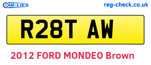 R28TAW are the vehicle registration plates.