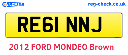 RE61NNJ are the vehicle registration plates.