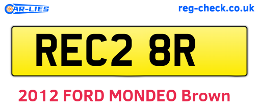 REC28R are the vehicle registration plates.
