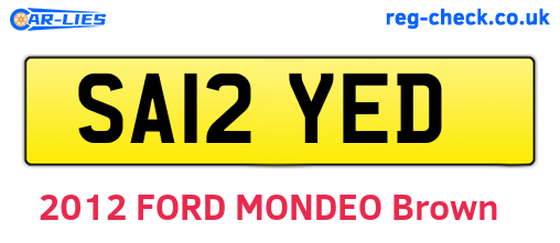 SA12YED are the vehicle registration plates.