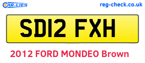 SD12FXH are the vehicle registration plates.