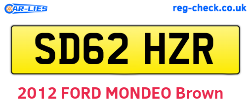 SD62HZR are the vehicle registration plates.