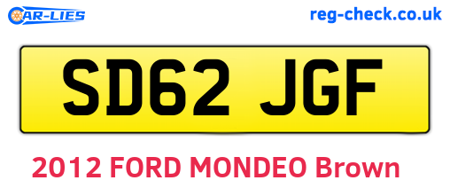 SD62JGF are the vehicle registration plates.
