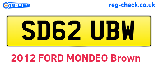 SD62UBW are the vehicle registration plates.