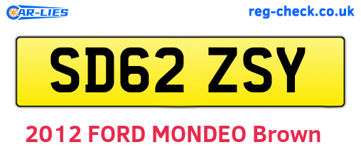 SD62ZSY are the vehicle registration plates.