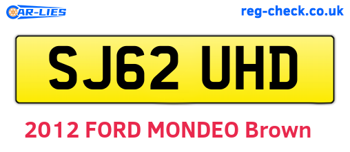 SJ62UHD are the vehicle registration plates.