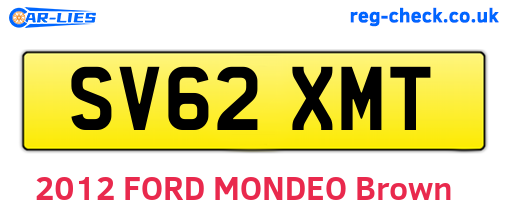 SV62XMT are the vehicle registration plates.