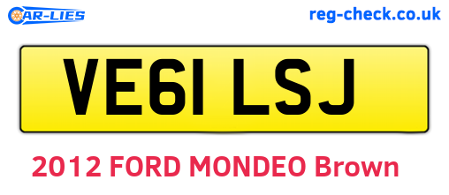 VE61LSJ are the vehicle registration plates.