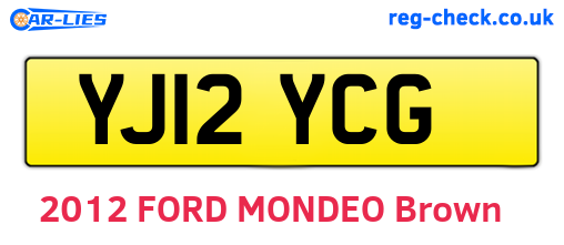 YJ12YCG are the vehicle registration plates.