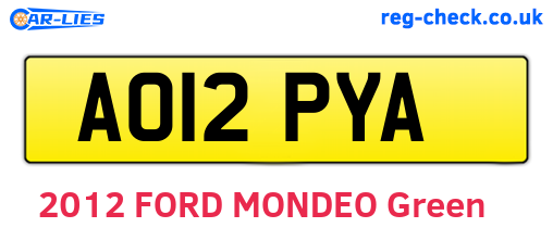 AO12PYA are the vehicle registration plates.
