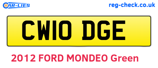 CW10DGE are the vehicle registration plates.