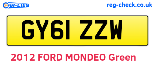 GY61ZZW are the vehicle registration plates.