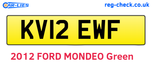 KV12EWF are the vehicle registration plates.