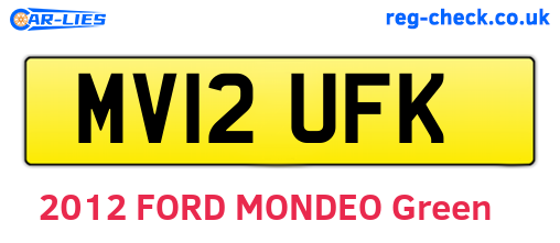 MV12UFK are the vehicle registration plates.